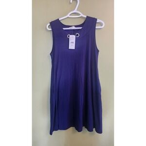 Laura Petites Navy Blue Sleeveless Shift Dress With Pockets Size Small